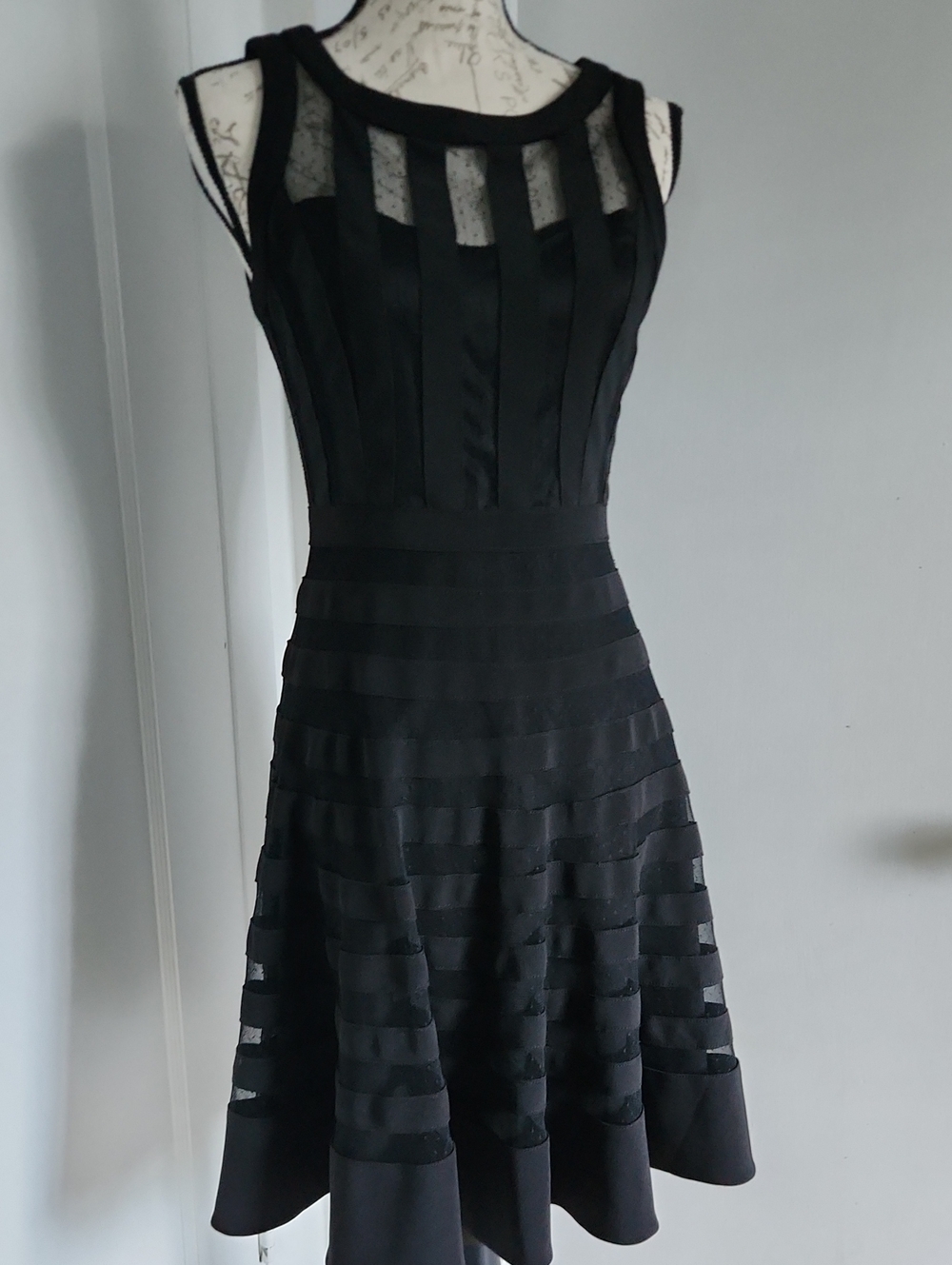 White House Black Market Black Sleeveless Midi Fit-and-Flare Dress